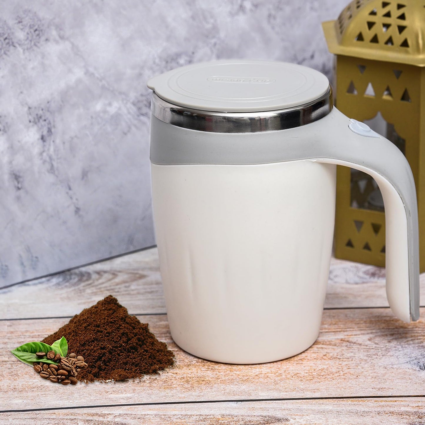 Stirring Coffee Mug  Magnetic Stirring Coffee Cup  Stainless Steel Mug For Milk  Travel Mixing Cup  Self Stirring Coffee Mug Suitable For Coffee Milk Hot Chocolat  Battery Operated ( Battery Not Included ) - Happy Price - Image 2