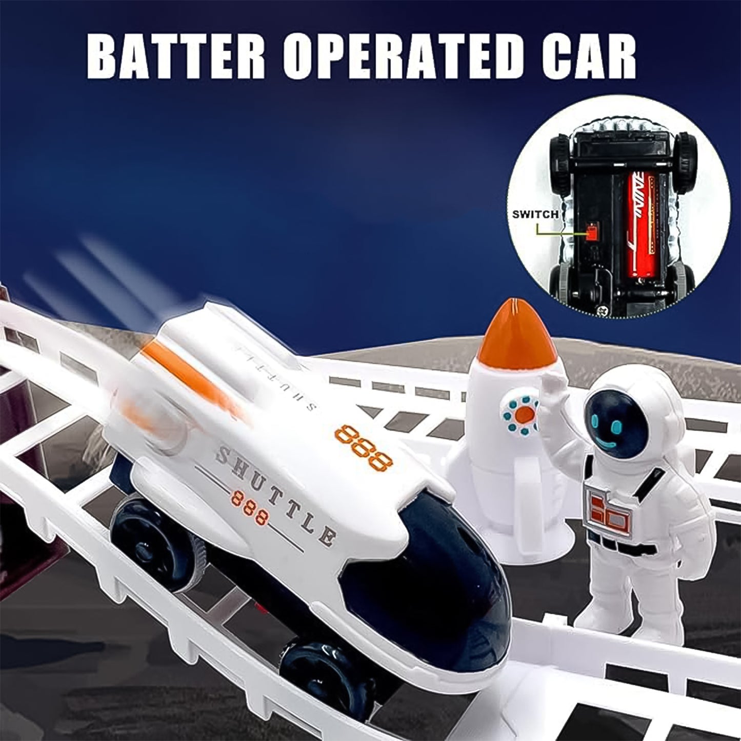 Outer Space Race Track Set For Kids Toys (1 Set) - Happy Price - Image 3