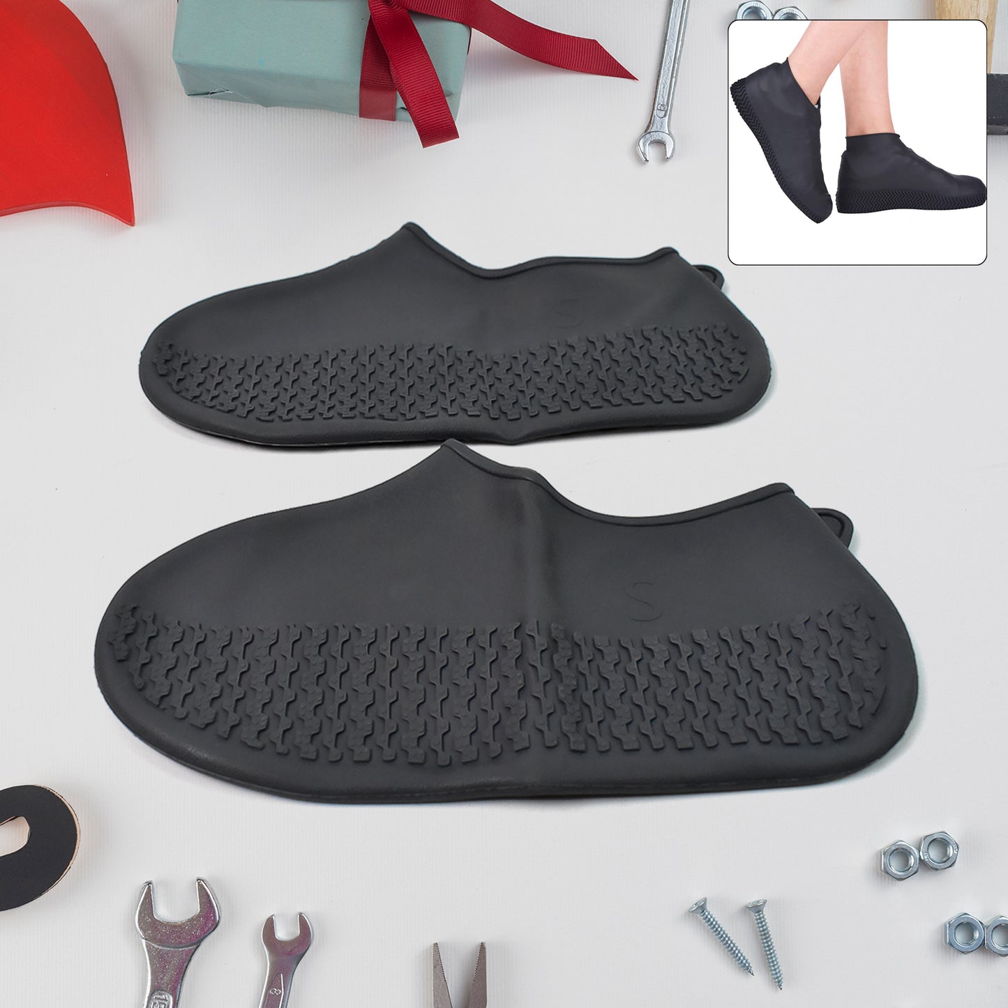 Non-slip Silicone Reusable Waterproof Rain Shoes Covers (1 Pair  Small  Mix Color) - Happy Price - Image 2