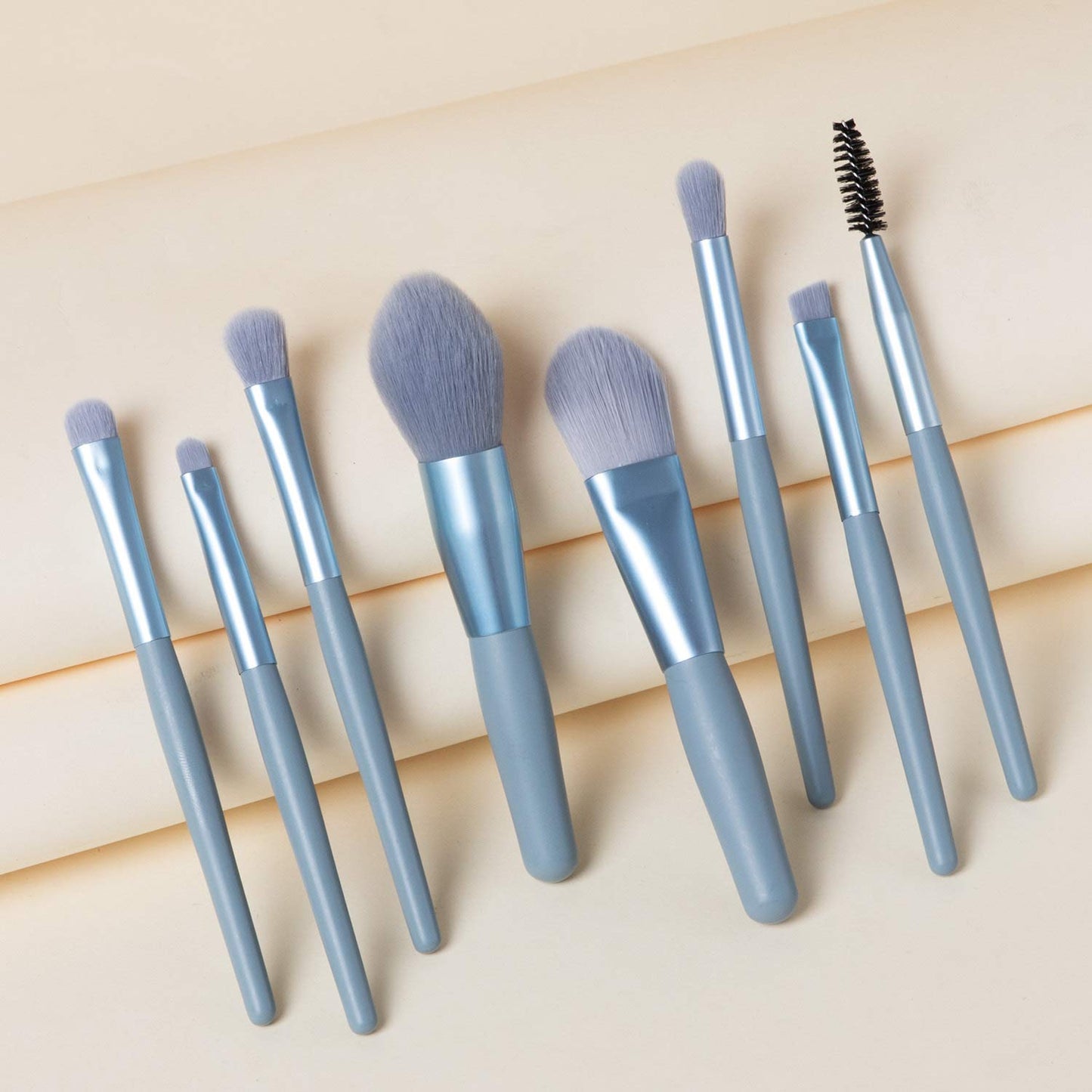 8 Pcs Mini Makeup Brush Set With Case Portable Foundation Brush Kit Travel Premium Synthetic Bristles Cosmetic Brush Set For Powder Blending Blush Eyeshadow Lipstick (Mix Color 8 Pcs Set) - Happy Price - Image 6