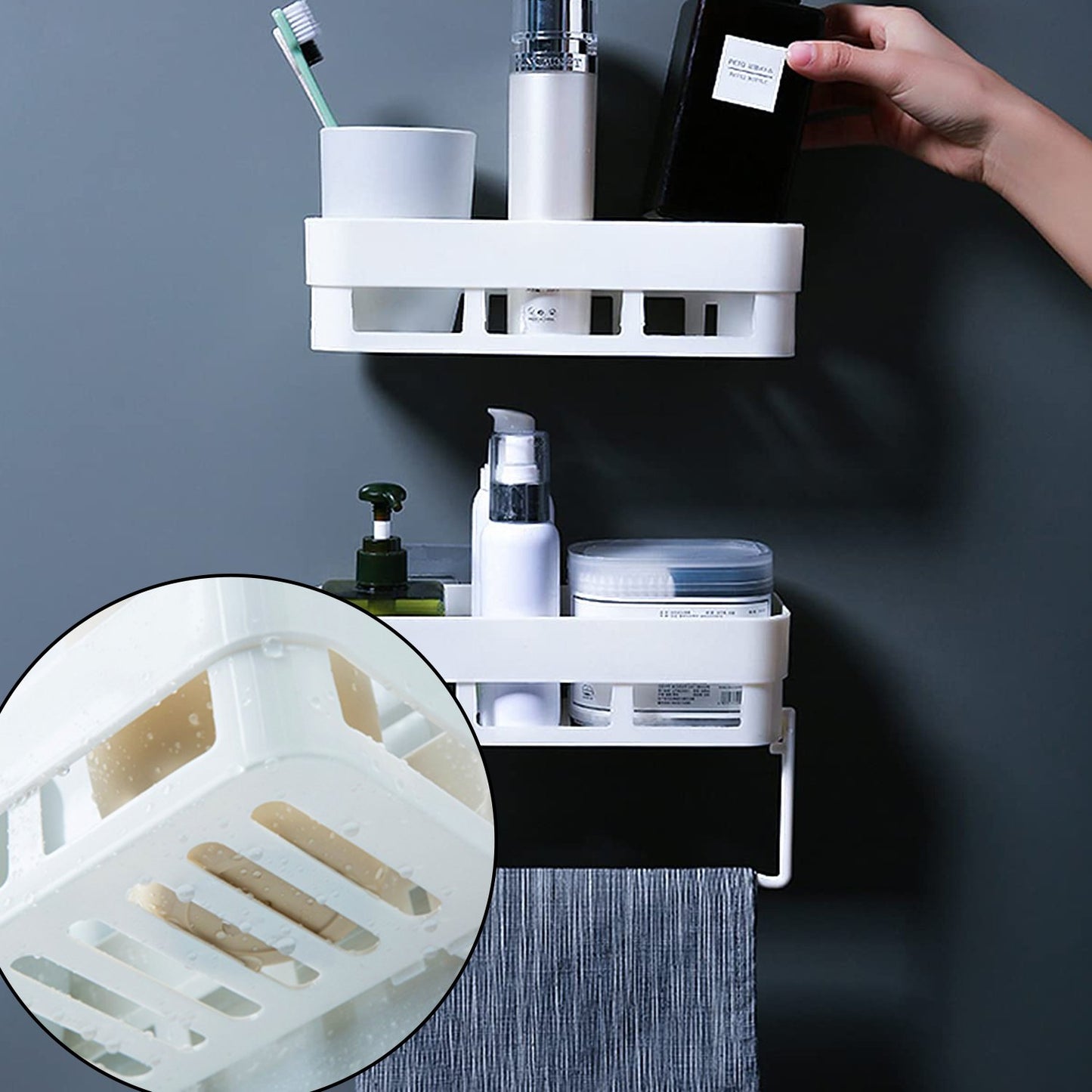 Multipurpose Kitchen Bathroom Shelf Wall Holder Storage Rack Bathroom - Happy Price - Image 2