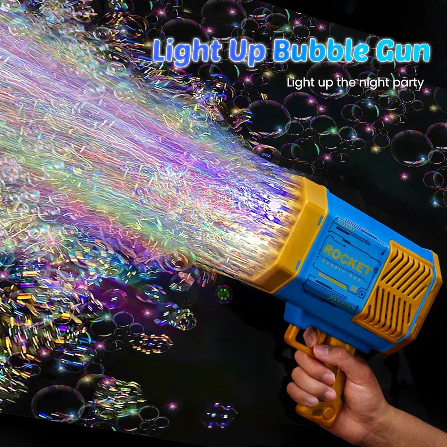 69 Holes Big Rechargeable Powerful Machine Bubble Gun Toys For Kids Adults Bubble Makers Big Rocket Boom Bubble Blower Best Gifts - Happy Price - Image 6