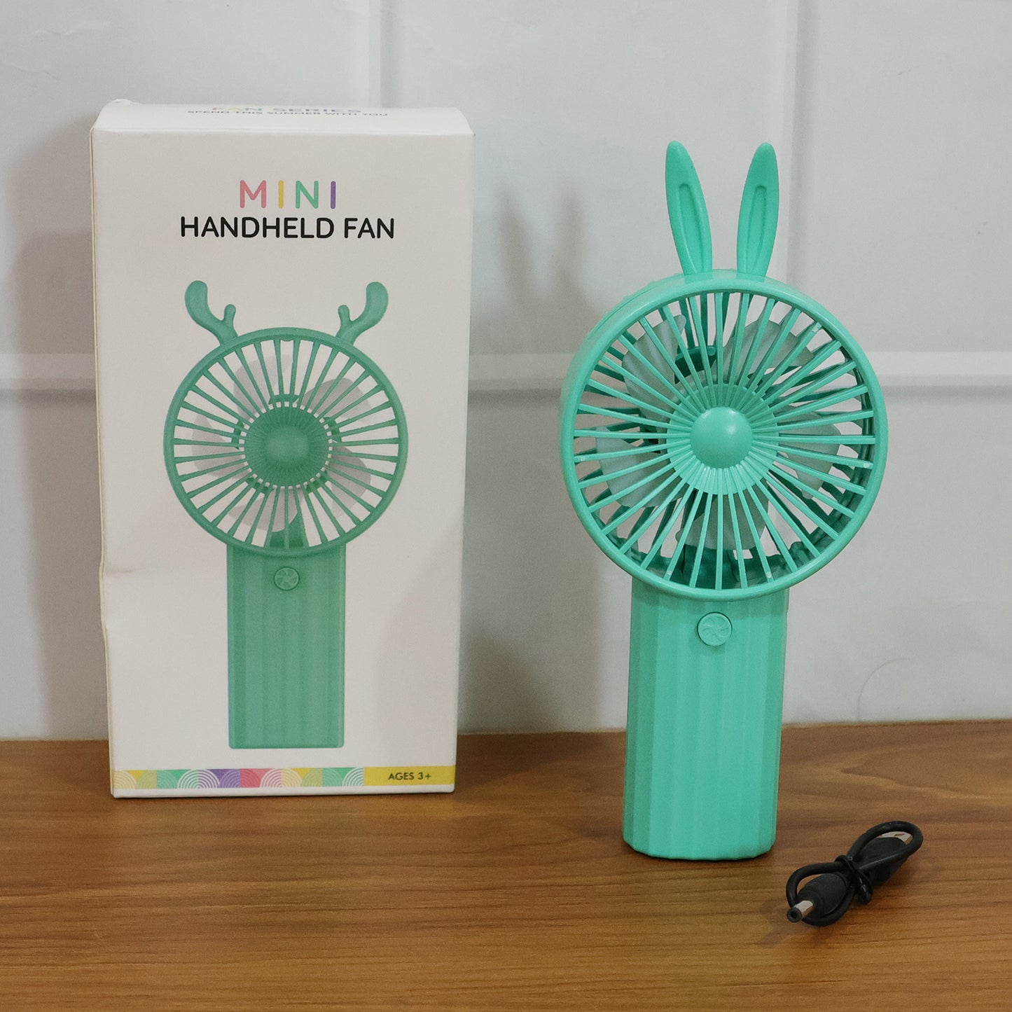 Cute Bunny Ear Mini Handheld Fan, USB Rechargeable Portable Personal Cooler (1 Pc) - Happy Price - Image 7