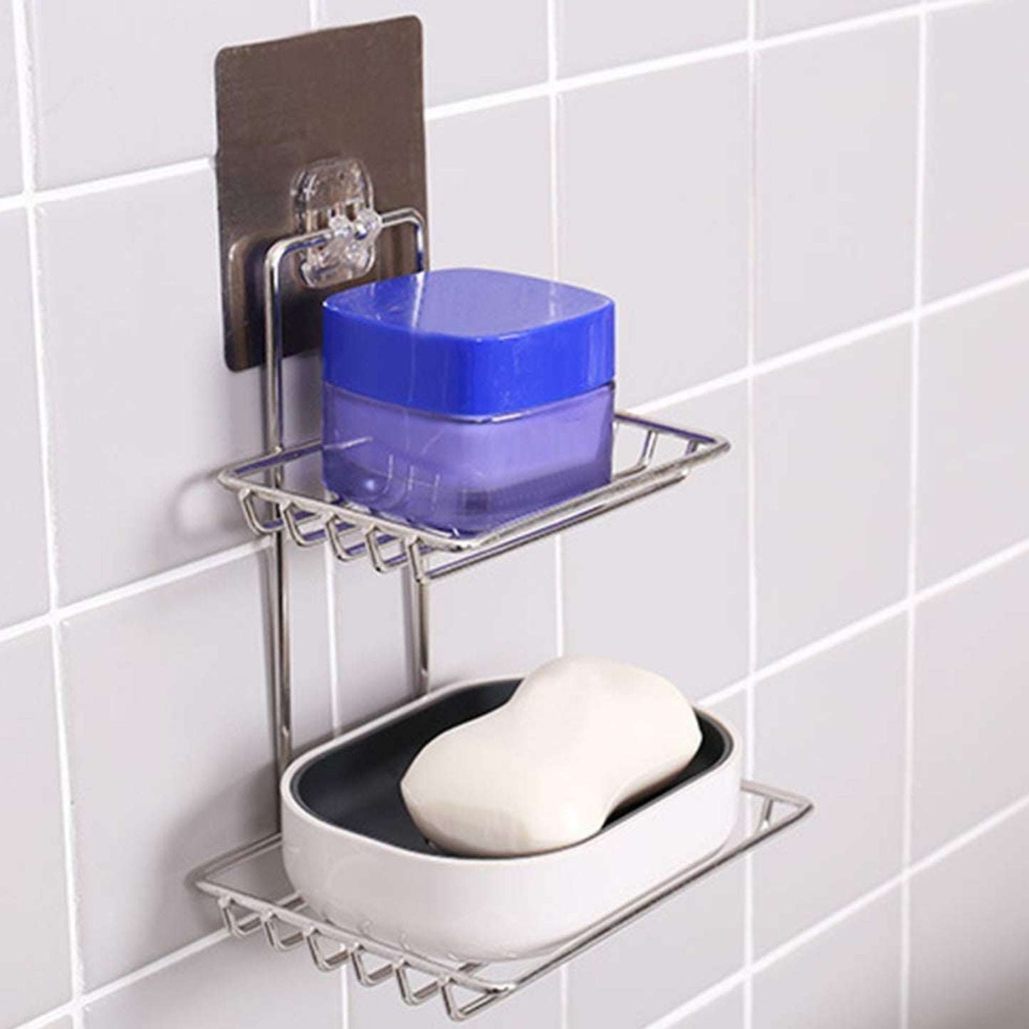 Kitchen Bathroom Soaps Storage Rack With 2 Hook For Home - Happy Price - Image 6