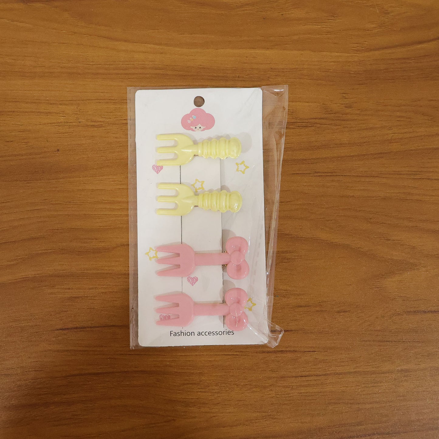 4 Pc Mini Fork Hair Clips Set for Girls & Women - Pastel Style - Happy Price - Image 7
