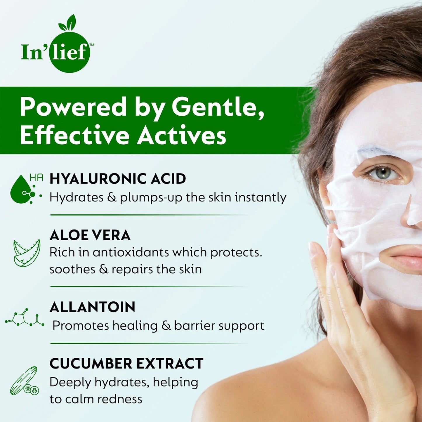 Hyaluronic Acid & Aloe Vera Hydrating Facial Mask - 1 Pc - Happy Price - Image 6