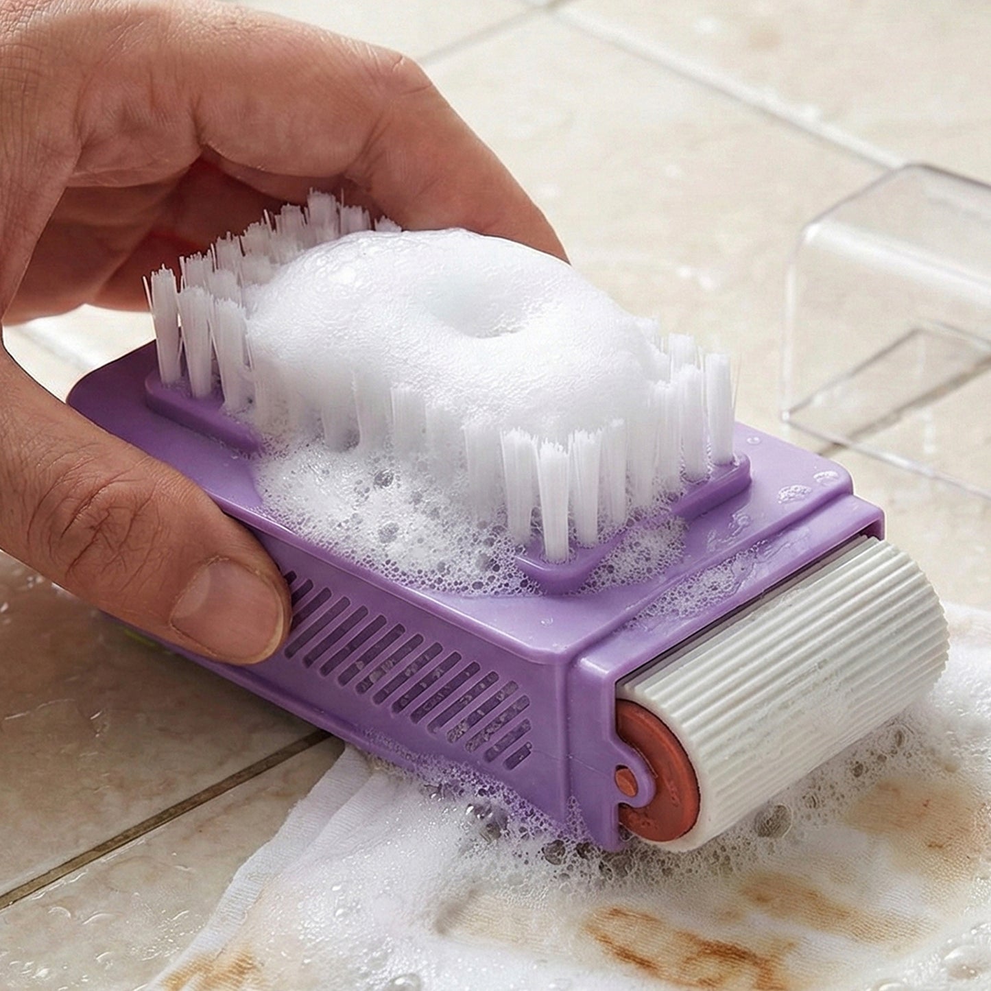 Big Multi-Purpose Cleaning Brush with Roller Scrubber (1 Pc) - Happy Price - Image 2
