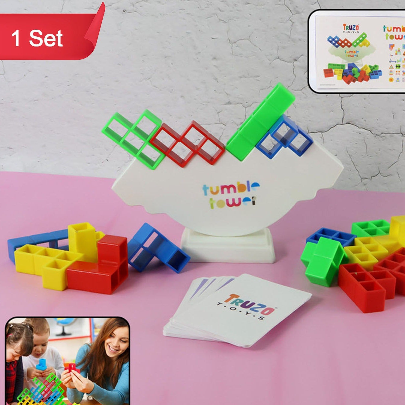 Tumble Tower Balancing Blocks Game Set (1 Set)