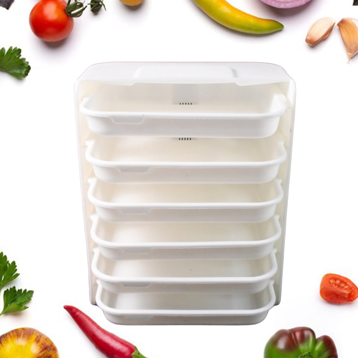 Plastic 6 Layer Wall-mounted Food Organizer Rack (1 Set) - Happy Price - Image 4