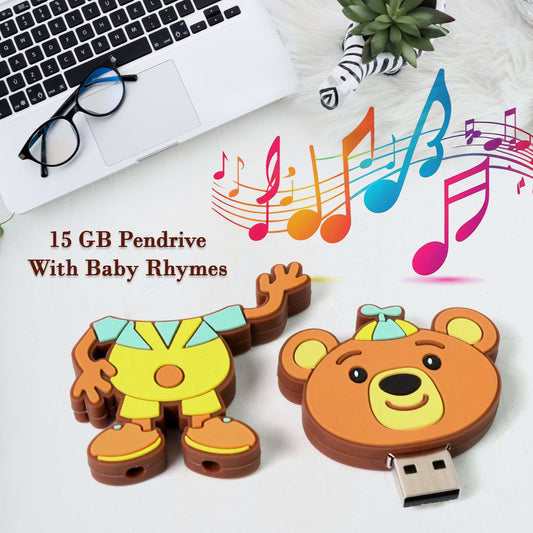 Portable Cartoon Shape Silicone Usb Pen Drive  Flash Disk (15 Gb With Baby Rhymes Song  1 Pc) - Happy Price - Image 1