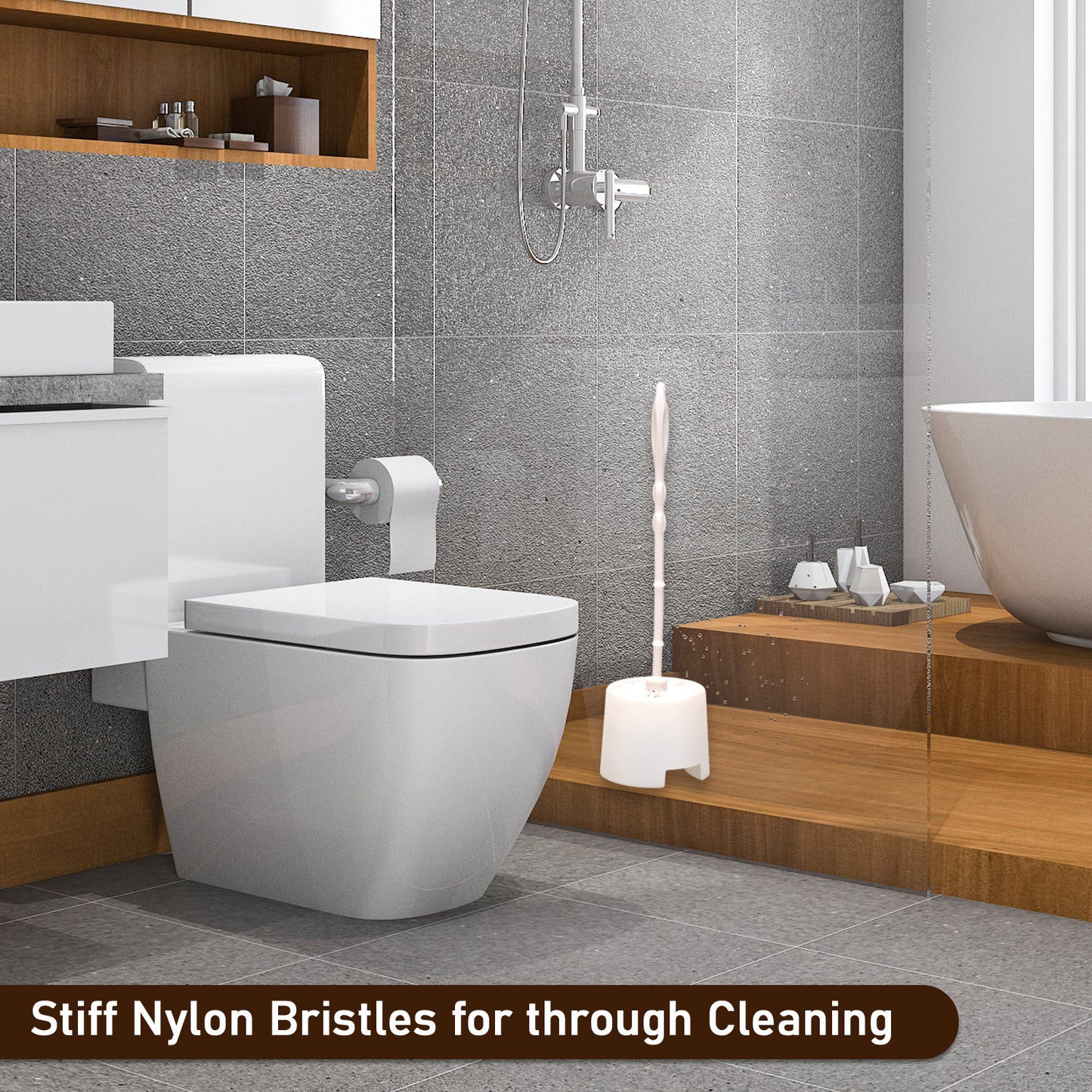 Toilet Cleaning Brush with Holder for Indian & Western Toilets - Happy Price - Image 6