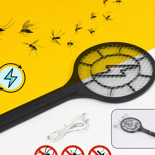 Mosquito Killer Racket Rechargeable Handheld Electric Fly Swatter Mosquito Killer Racket Bat Electric Insect Killer (Quality Assured) - Happy Price - Image 1