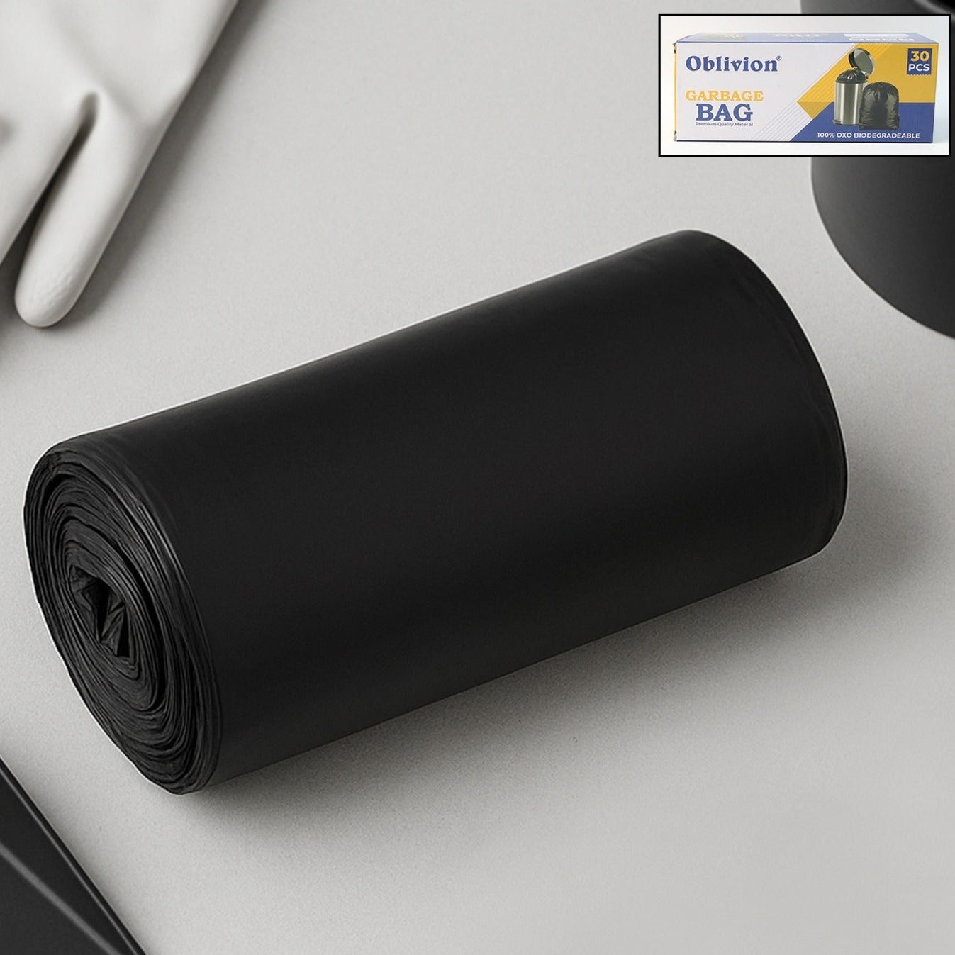 Medium Black Garbage Bags - 24 x 32 Inch (1 Piece) - Happy Price - Image 1