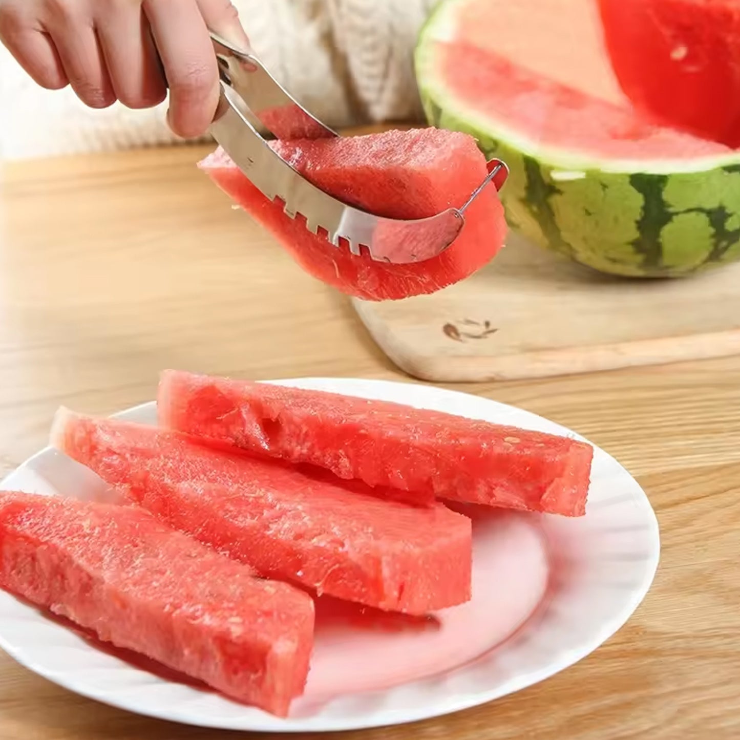 3-in-1 Stainless Steel Fruit Slicer & Corer for Watermelon & Melon (1 Pc) - Happy Price - Image 5
