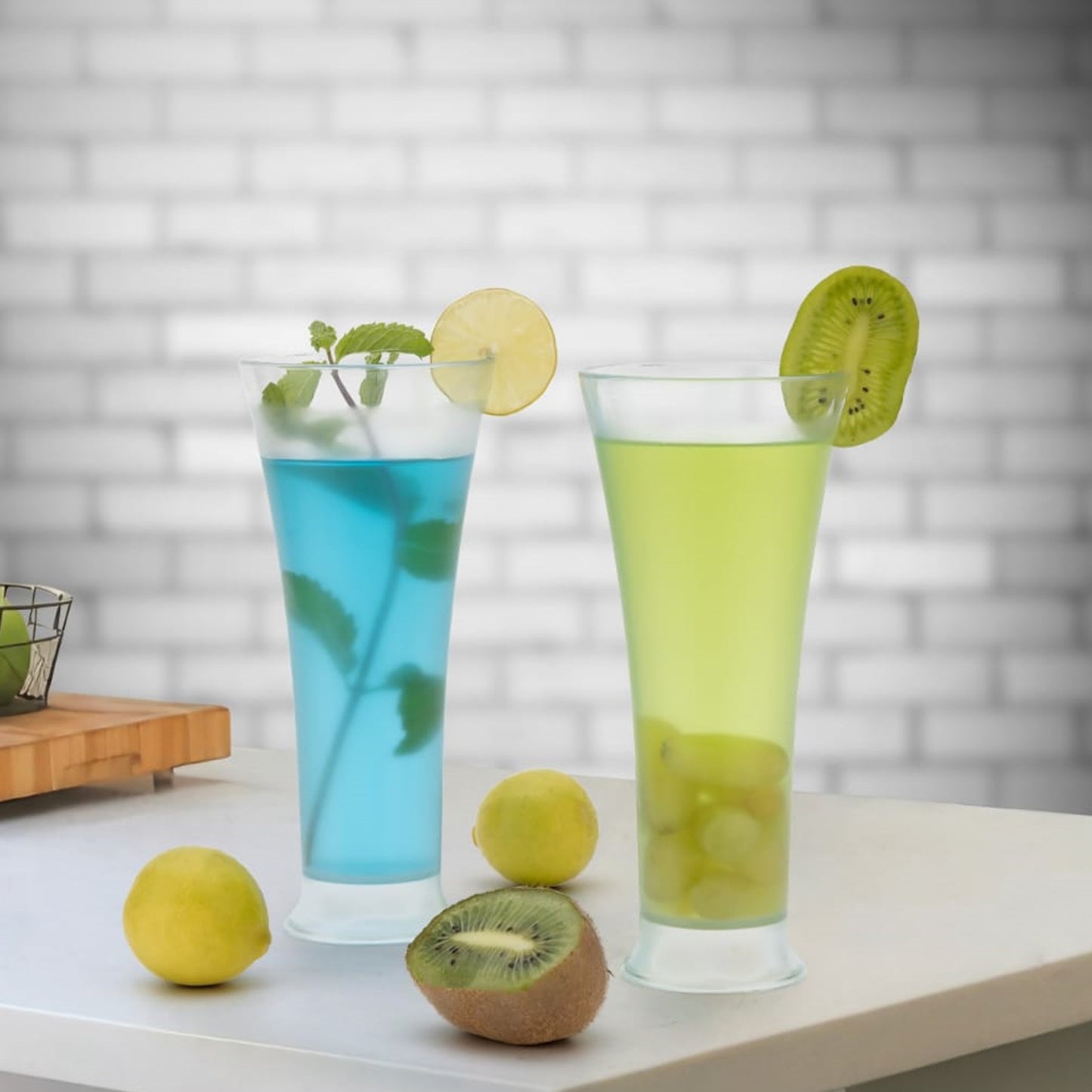 High Quality Faluda Ice Cream Juicer And Water Glasses Set Of 6 Transparent Drinking Water Glasses Stylish Glasses For Faluda Water Juice Glass Set Of 6 Pcs (300 Ml Approx) - Happy Price - Image 3
