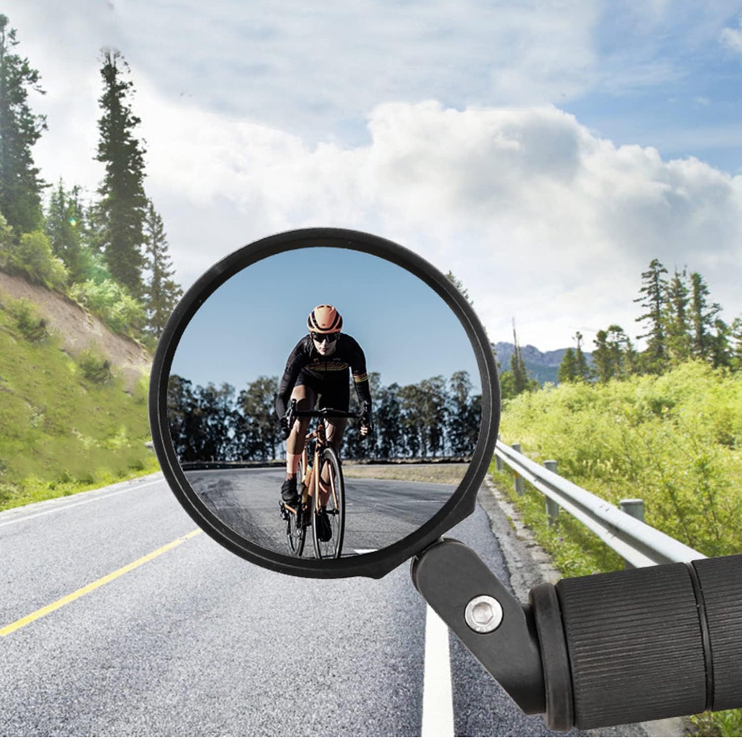 Bar End Bike Mirror Safe Rearview Mirror 360 Rotatable  Foldable Safety Bicycle Rear View Mirror Mirror Durable Bike Mirror (1 Pc) - Happy Price - Image 4