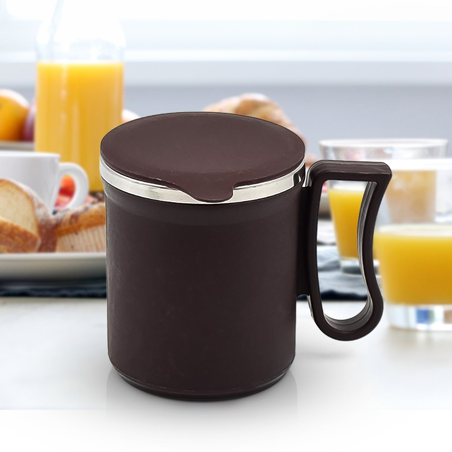 Coffee Mug With Lid And Handle-plastic Covered Stainless Steel Mug (Random Color Approx 200 Ml) - Happy Price - Image 5
