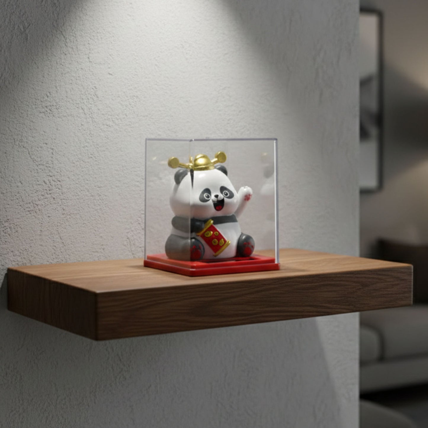 Solar Powered Waving Panda Showpiece with Display Case (1 Pc) - Happy Price - Image 6