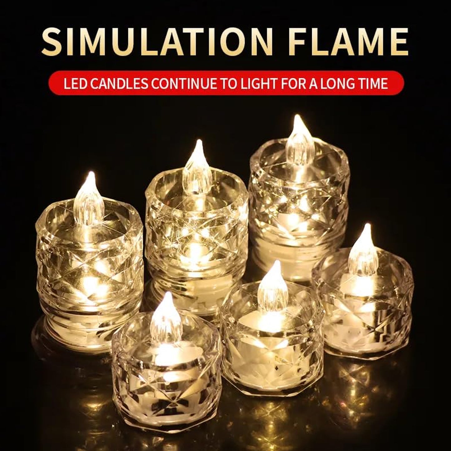 24 Pcs Flameless And Smokeless Decorative Acrylic Candles Transparent Led Tea Light Candle For Gifting House Diwali Christmas Festival Events Decor Candles - Happy Price - Image 5