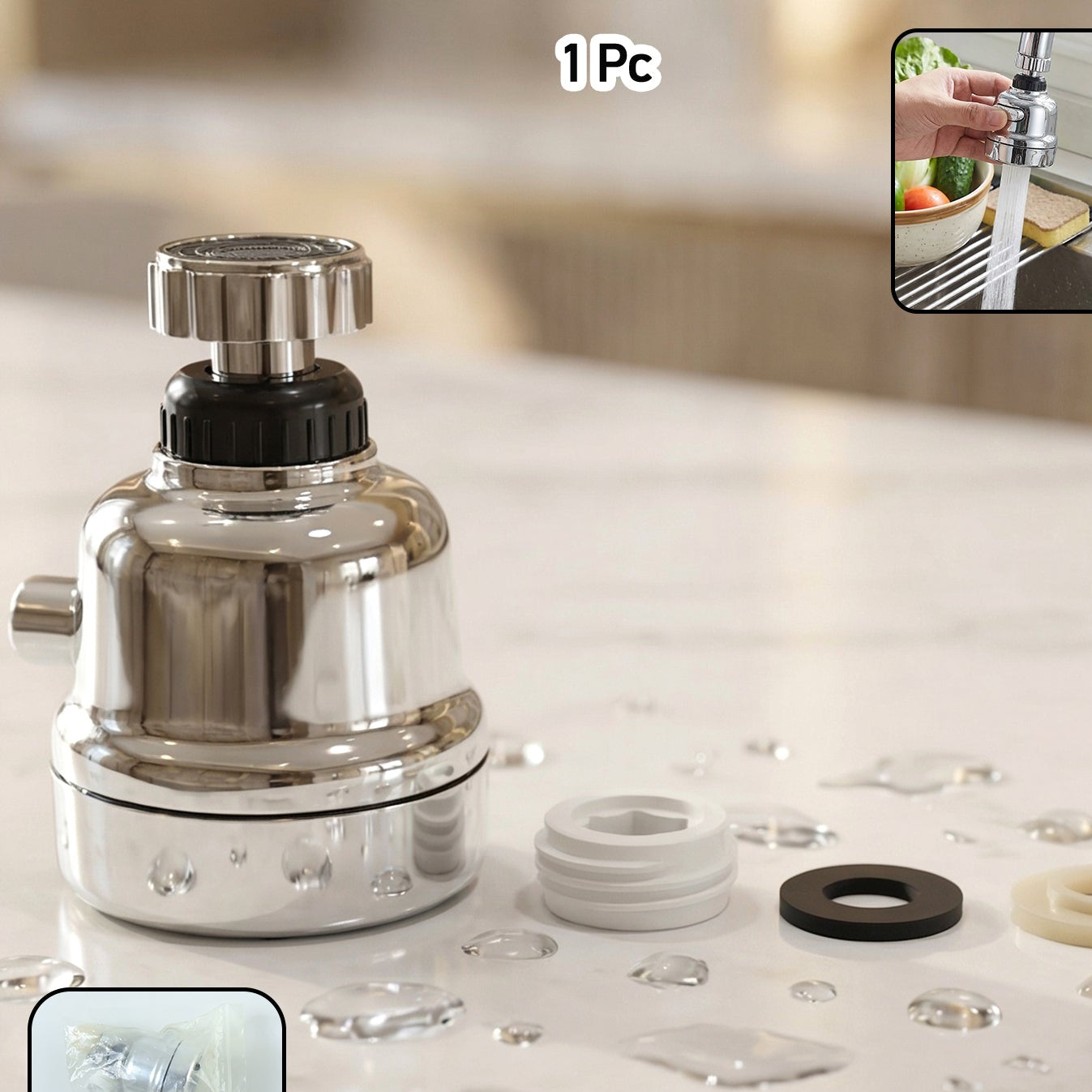 360 Rotating Kitchen Faucet Sprayer Head (1 Pc)