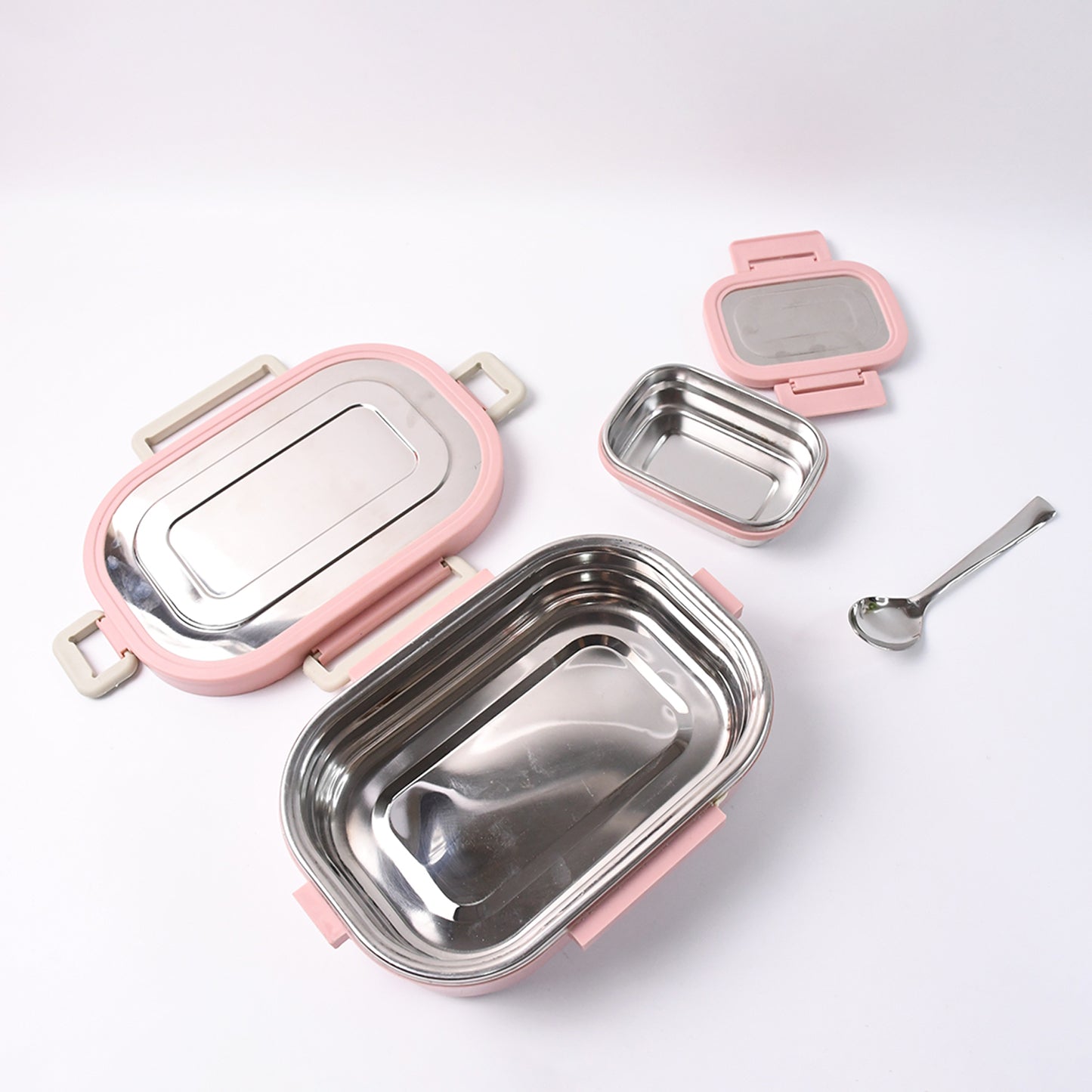 Miracle Carry 2 Compartment Lunch Box with Insulated Bag (400 ML x 2 Pcs) - Happy Price - Image 3