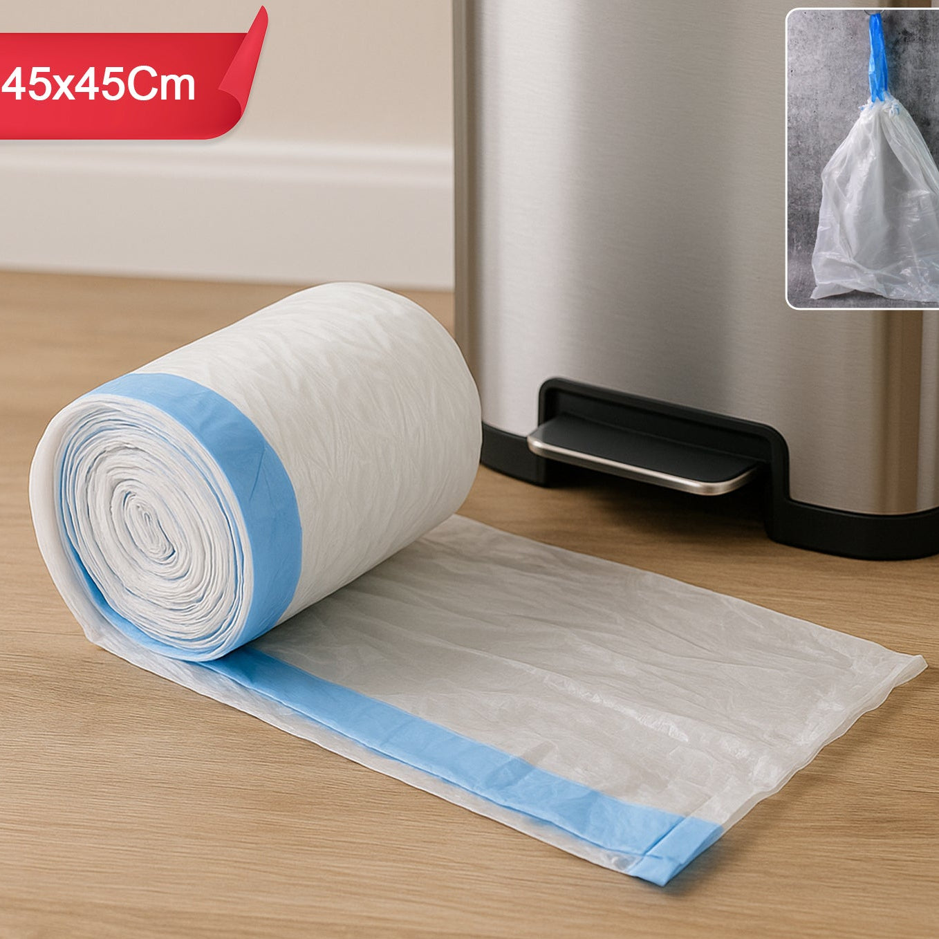 Garbage Bags 45x45 cm with Tie Handle - 1 Pc Dustbin Liner - Happy Price - Image 1