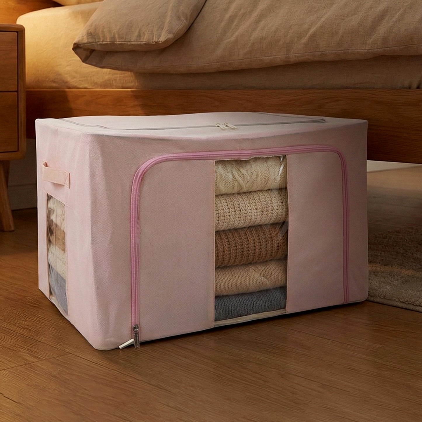 Foldable Fabric Storage Box for Clothes - 33 x 49 CM, 1 Pc - Happy Price - Image 3