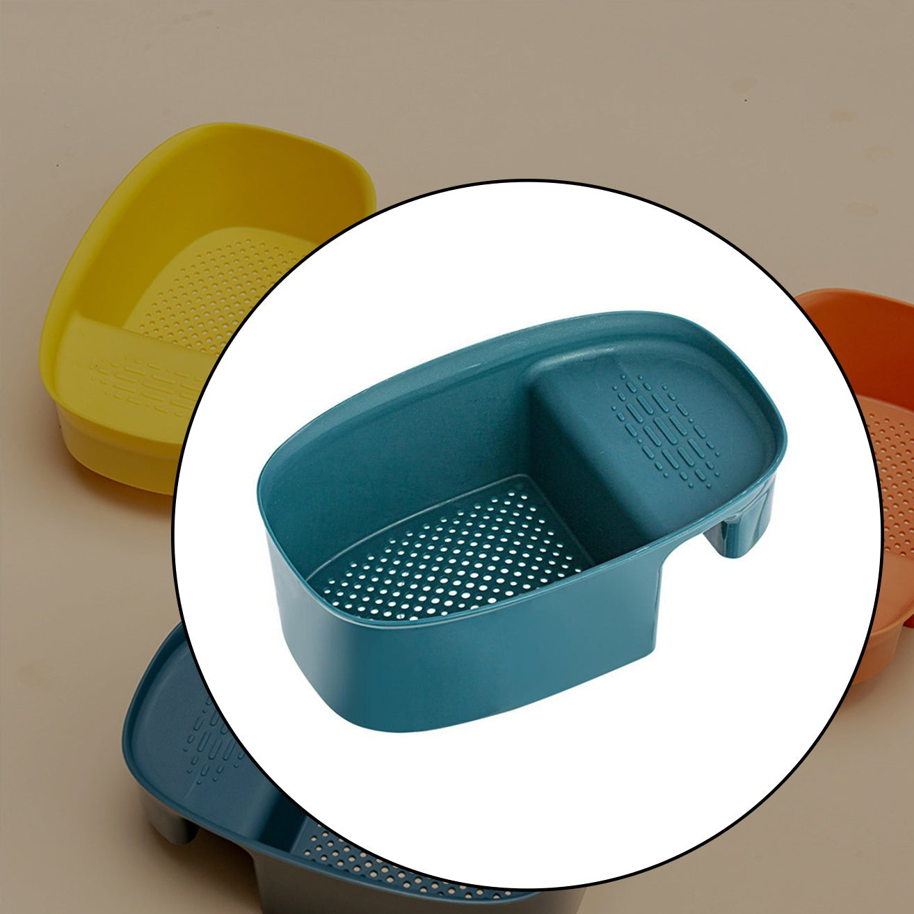 Kitchen Sink Corner Basket for Dish Drying & Vegetable Washing - Happy Price - Image 1