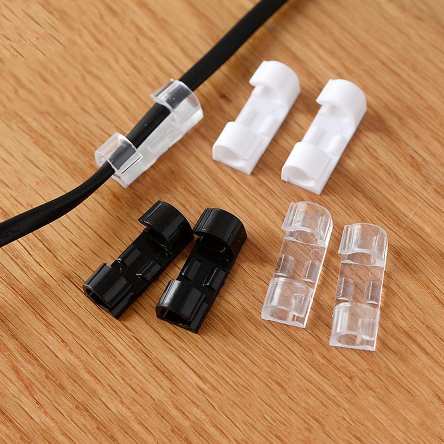 Self Adhesive Cable Clips Wire Manage Holder Sticky Mount-round Plastic Cable Cord - Happy Price - Image 5