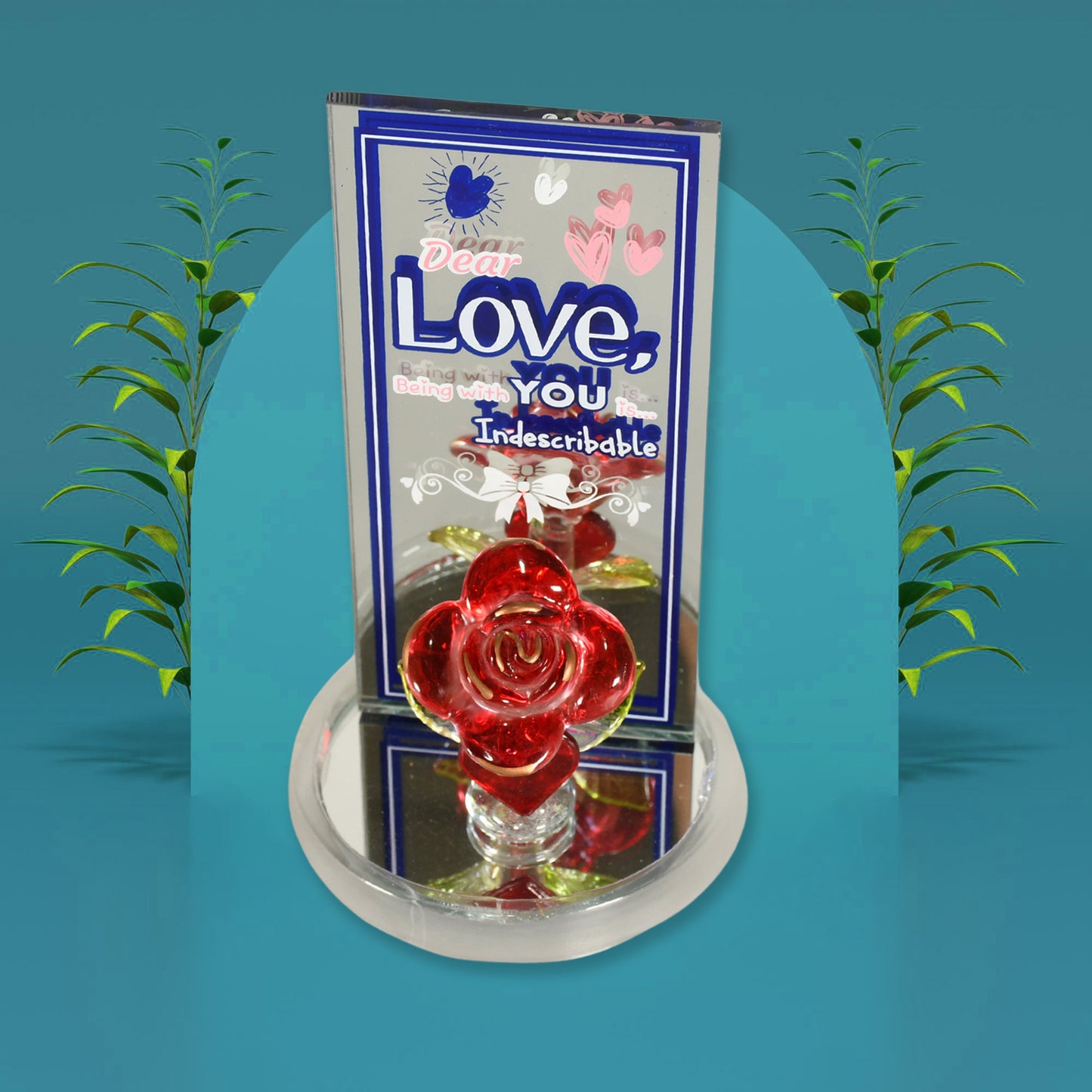 Lovely Rose Gift Showpiece Love Showpiece Valentines Day Gift Cute Anniversary Wedding Birthday Boyfriend Husband Romantic Unique Gift Set Home Decoration Gift Set (1 Pc) - Happy Price - Image 6