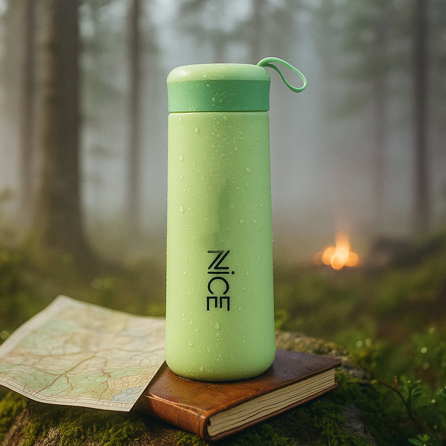 400ml Leak-Proof Plastic Flask with Strap - Green - Happy Price - Image 4
