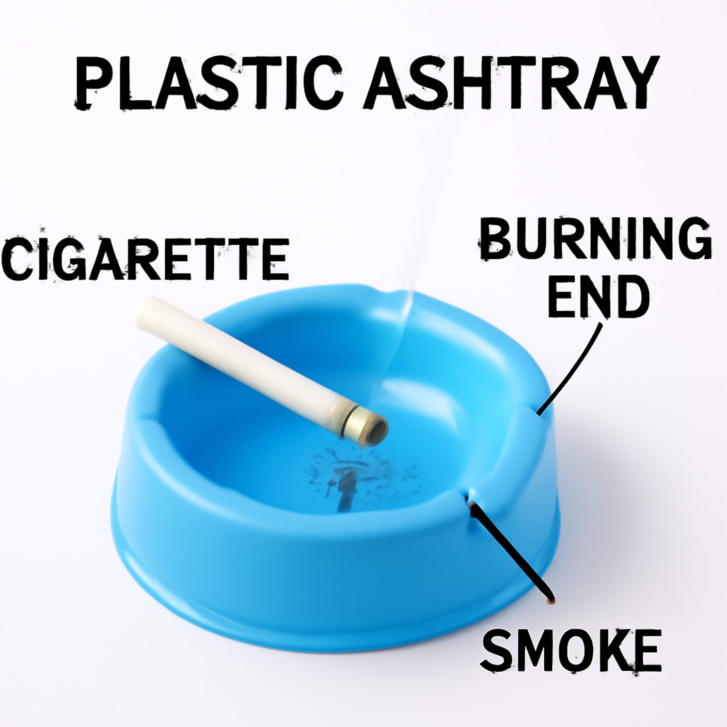 Oblivion Durable Plastic Ashtray With Wide Bowl And Triple Cigarette Holder Slots (1 Pc) - Happy Price - Image 1