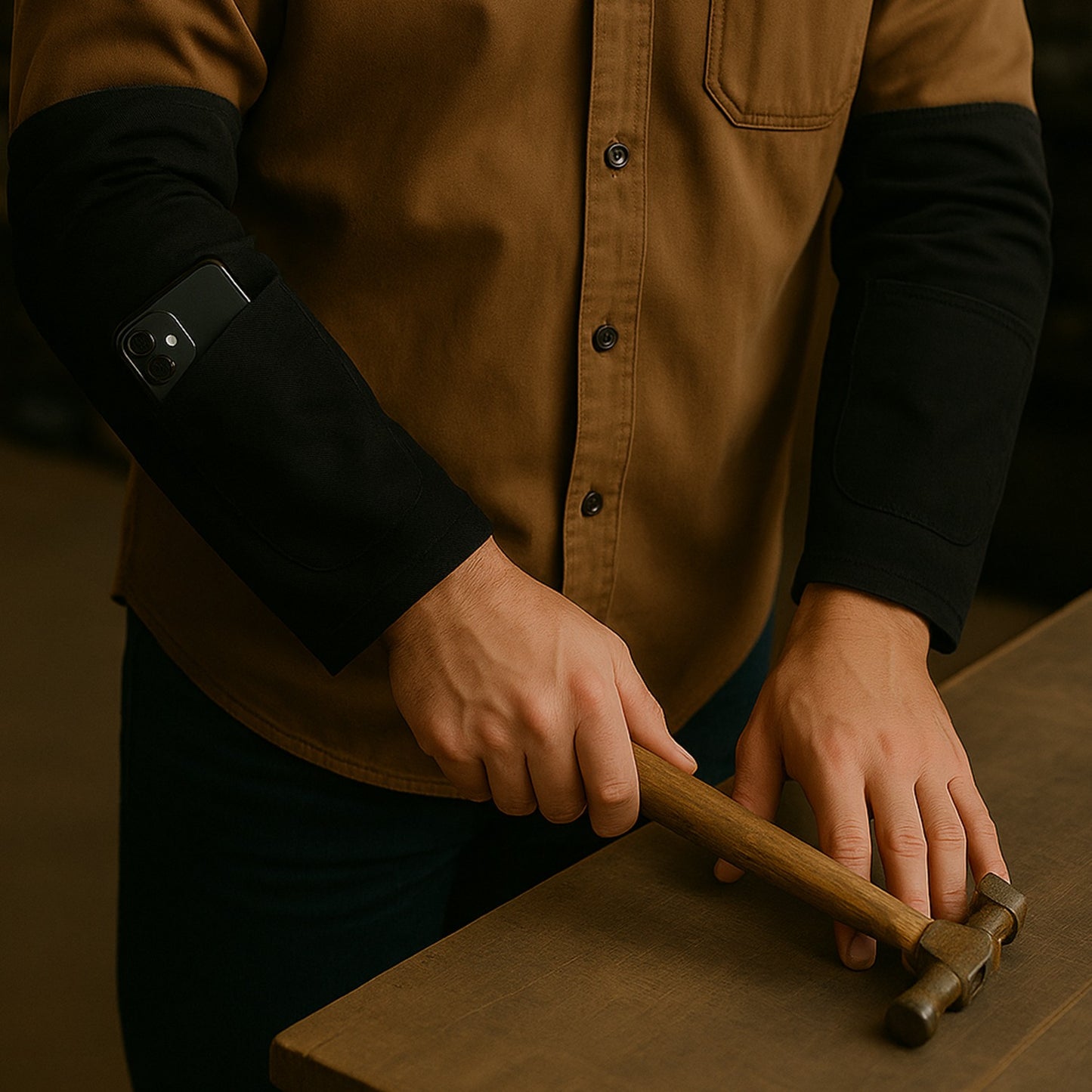 Protective Arm Sleeves With Elbow Padding  1 Pair Safety Work Arm Cover - Happy Price - Image 3