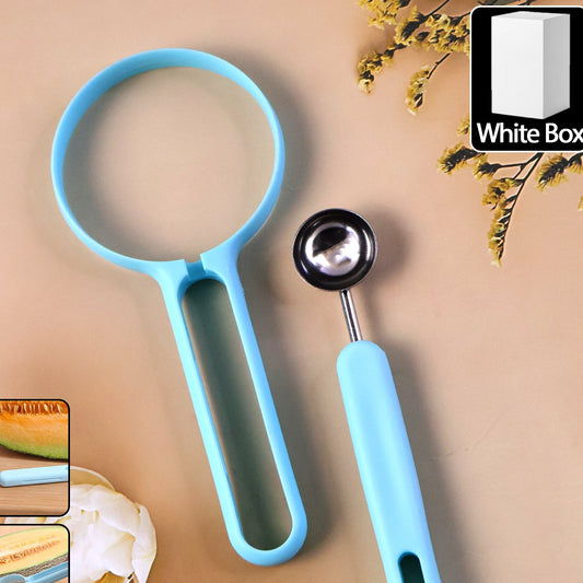 Multi-Function Fruit Baller & Cutter Set - Stainless Steel with Silicone Handle (1 Set) - Happy Price - Image 1