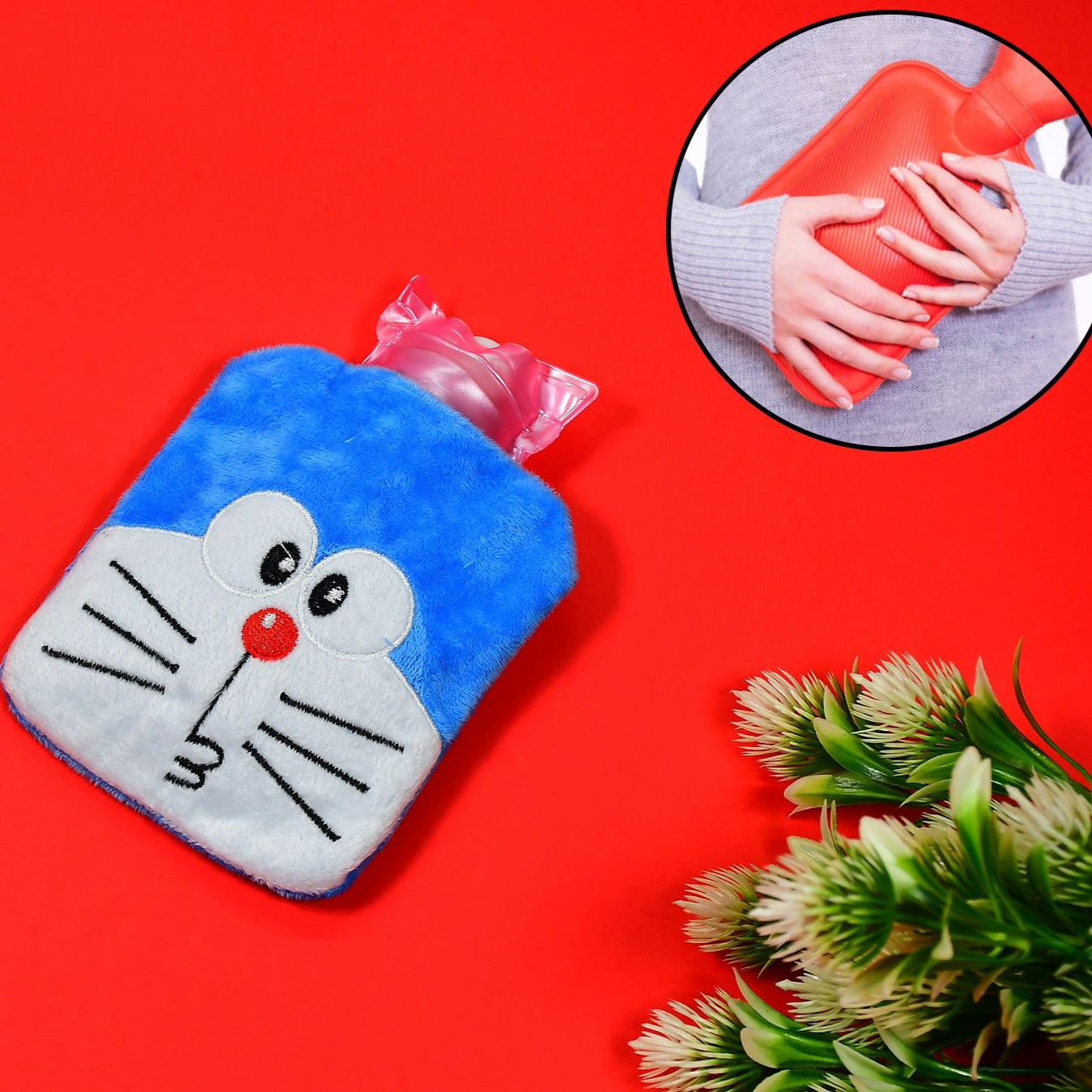 Doremon Small Hot Water Bag With Cover For Pain Relief Neck Shoulder Pain And Hand Feet Warmer Menstrual Cramps. - Happy Price - Image 1