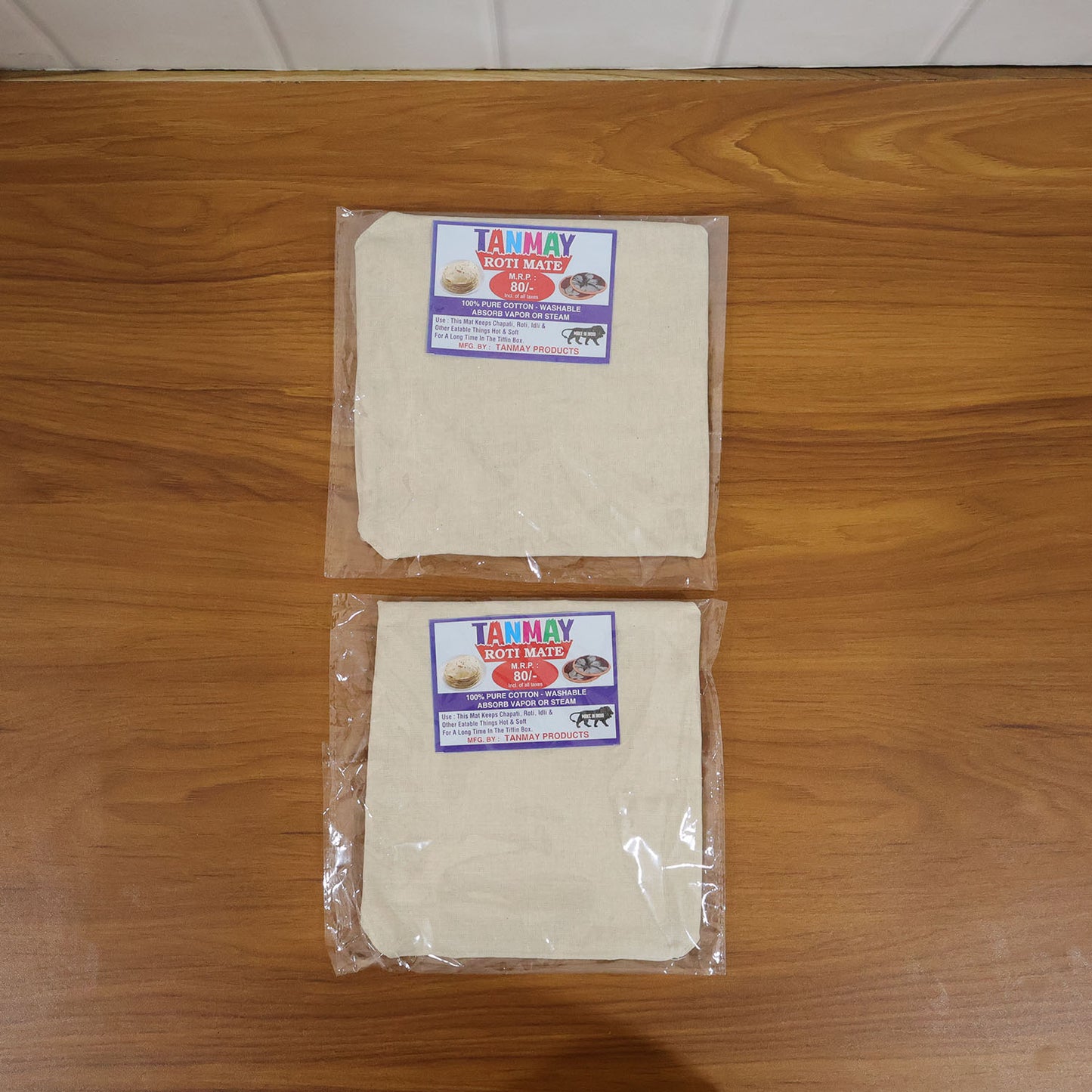 Pack of 2 Cotton Roti Wraps - 51x51 cm - Happy Price - Image 7