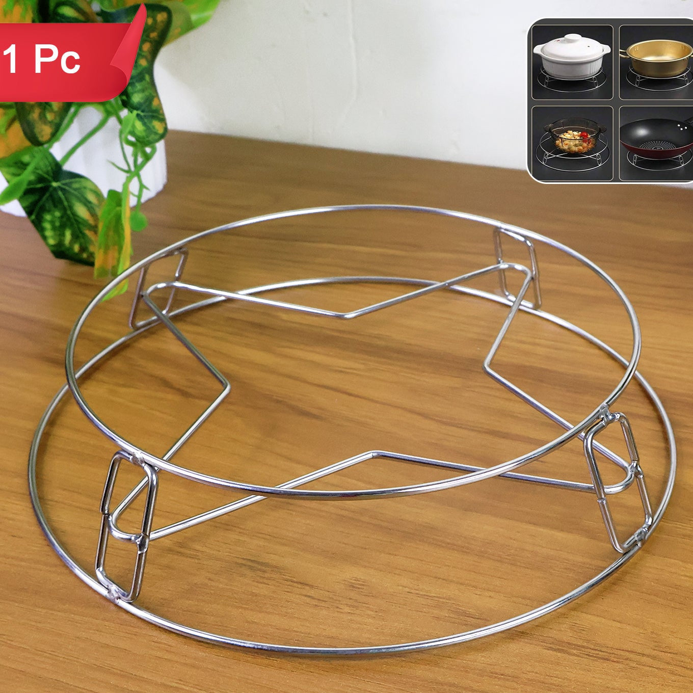 Heavy Duty Stainless Steel Gas Stove Stand for Pots & Pans - 1 Pc - Happy Price - Image 1