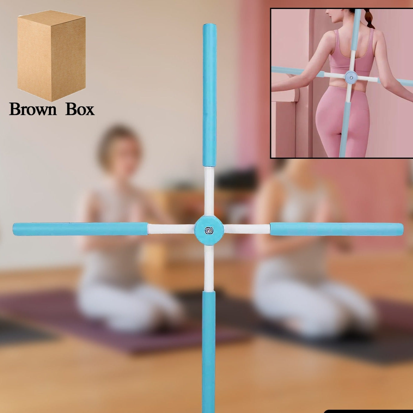 Posture Stretching Stick Yoga Sticks Humpback Correction Open Shoulder Adjustable For Posture Pain Relief Rotating Yoga Stick Retractable Dance Studio (1 Pc) - Happy Price - Image 1