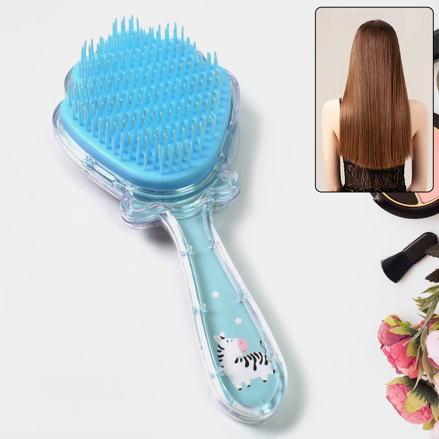 Cartoon Hair Brush Massage Shower Comb Blur Wet Salon (1 Pc ) - Happy Price - Image 2
