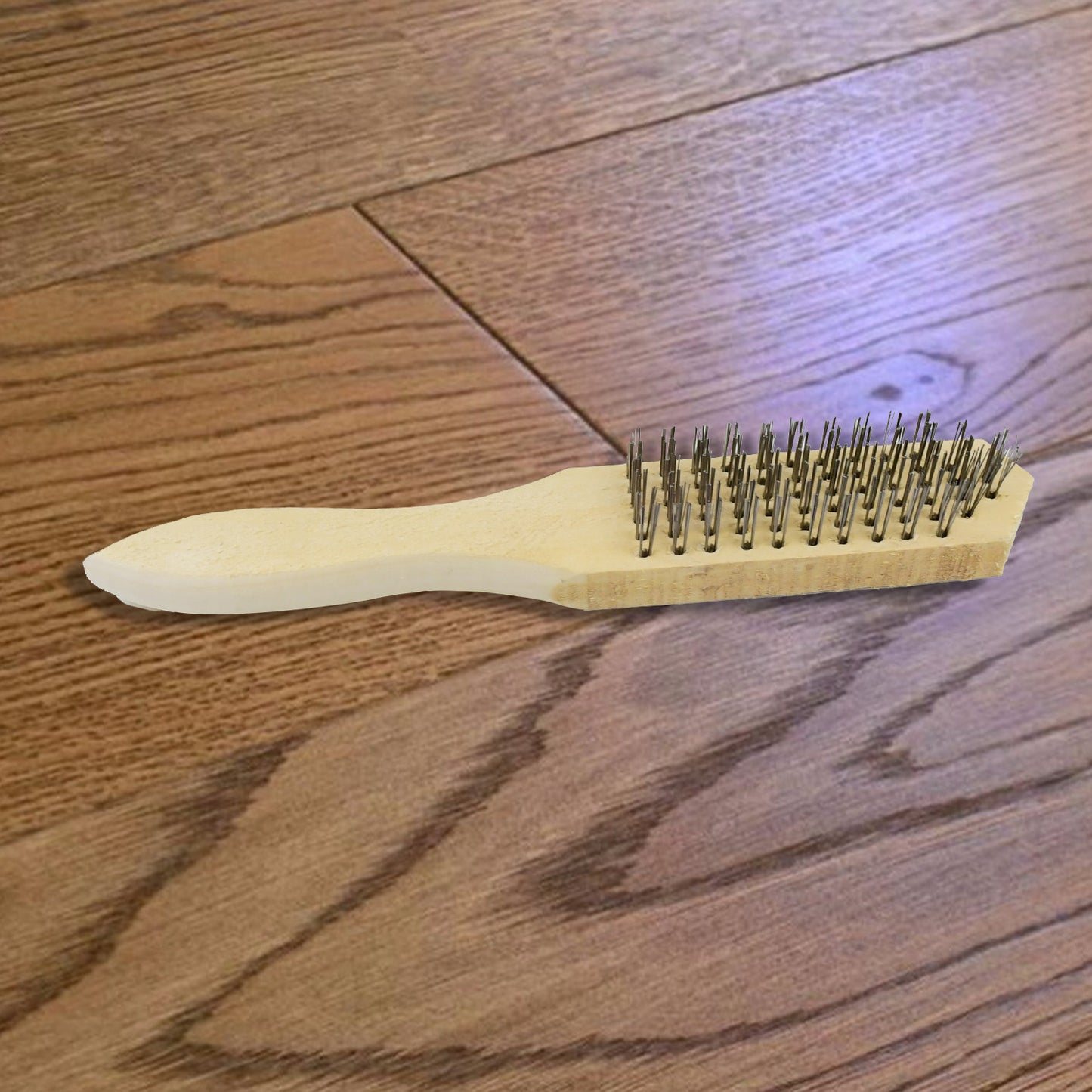 Steel Wire Brush with Wooden Handle for Tough Cleaning (1 Pc) - Happy Price - Image 3