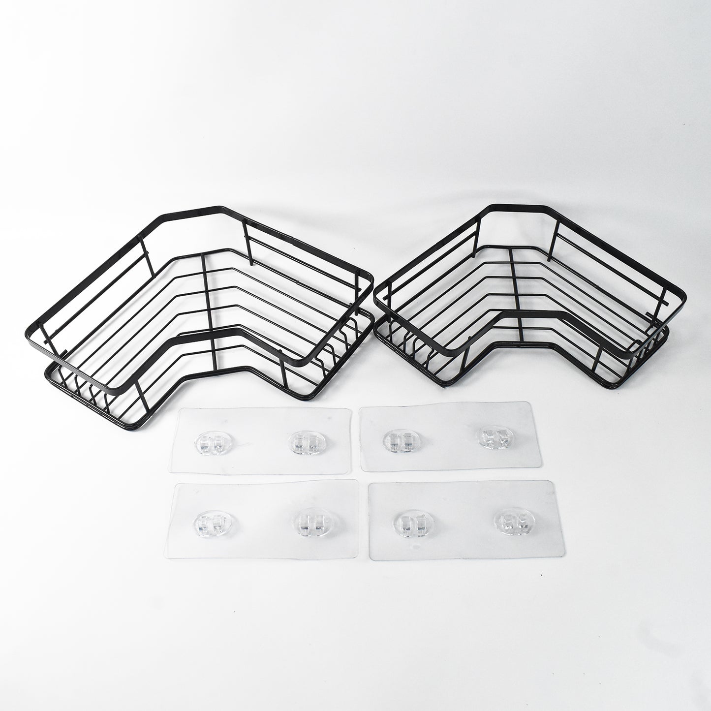 Iron Corner Shelf Organizer with Adhesive Backing (2 Pc Set) - Happy Price - Image 4