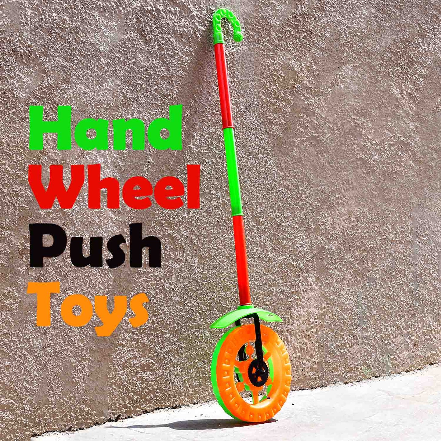 Plastic Single Wheel Push Run Toy With Handle And Two Lights On Wheel. Push Toy For Kids. - Happy Price - Image 4