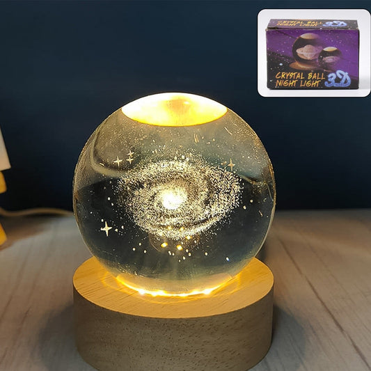 3d Crystal Ball Lamps With Base (1 Pc) - Happy Price - Image 1