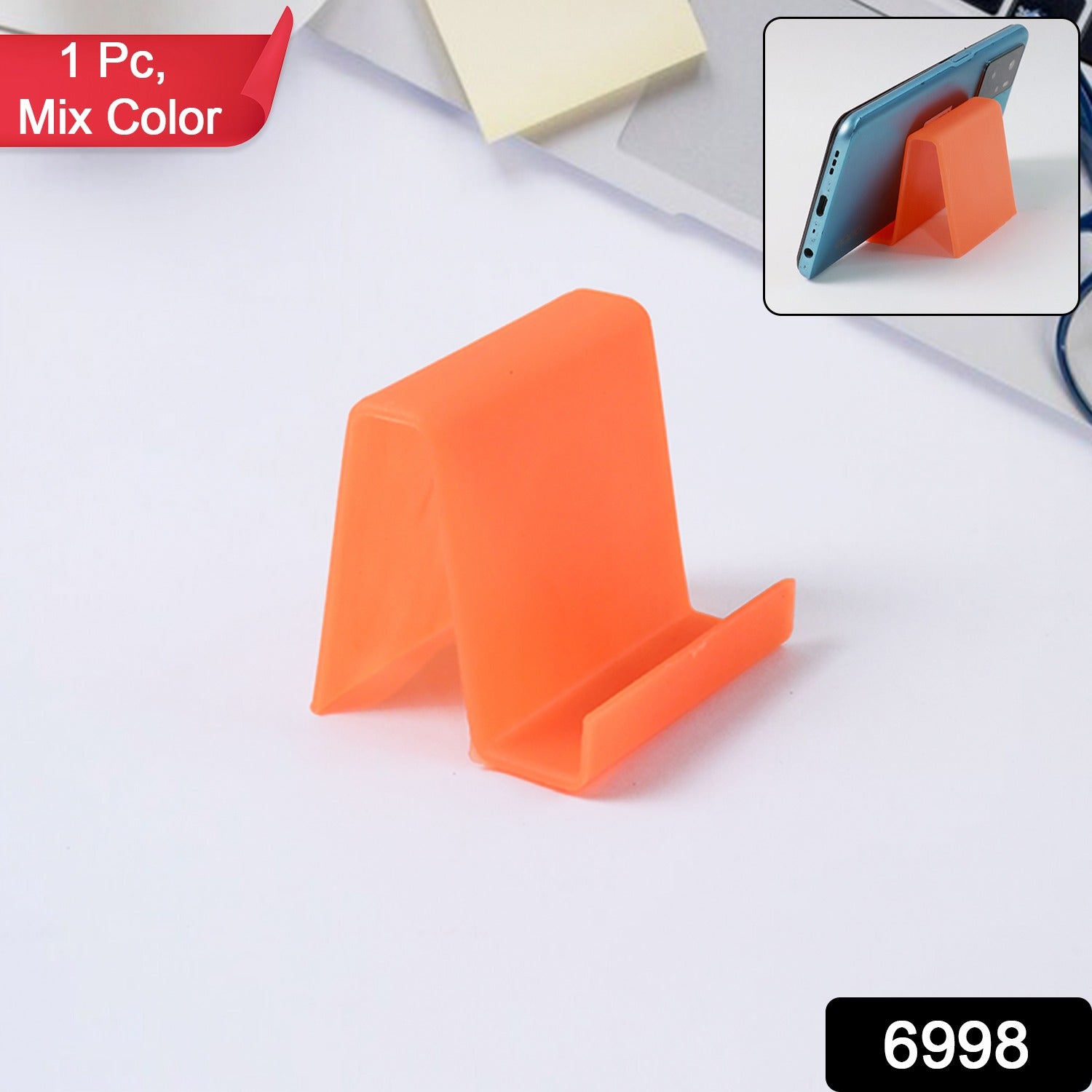Durable Plastic Mobile Phone Stand With Angled Support (1 Pc  Mix Color) - Happy Price - Image 1