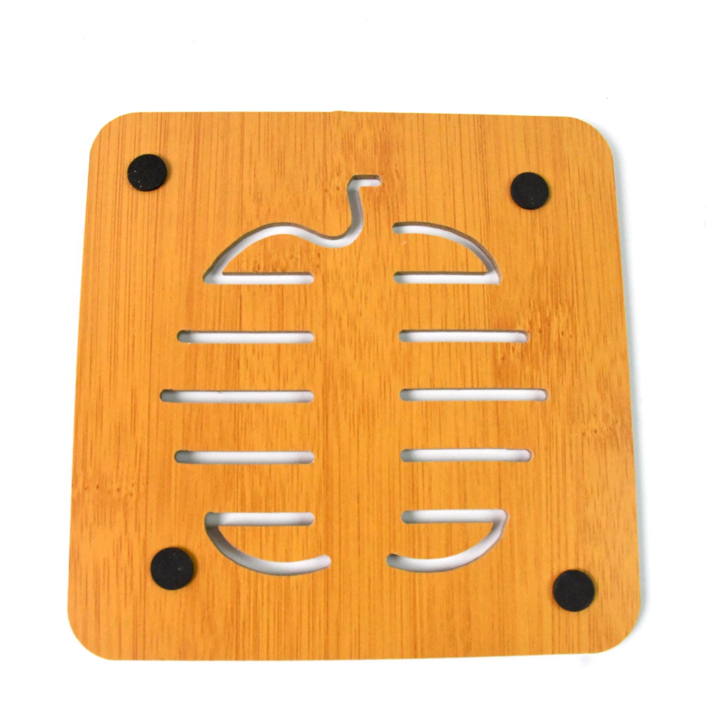 Square Bamboo Wood Table Place Mat Hot Pot Cup Mat Tea Coaster(1414 Cm  1 Pc) - Happy Price - Image 4
