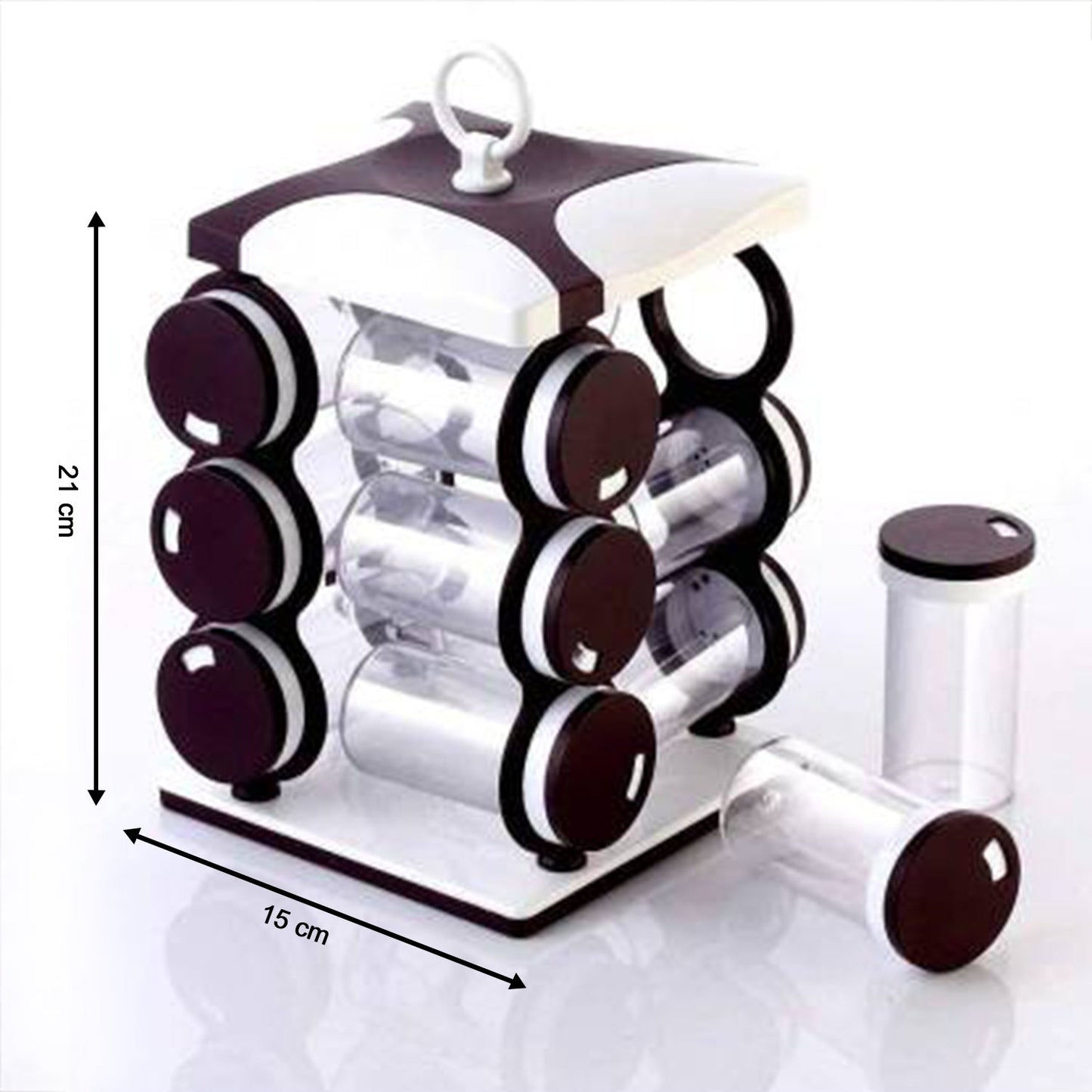 2036 Spice Jar Set - Food Grade Plastic 12pcs Spice Jar (Brown Box) - Happy Price - Image 5