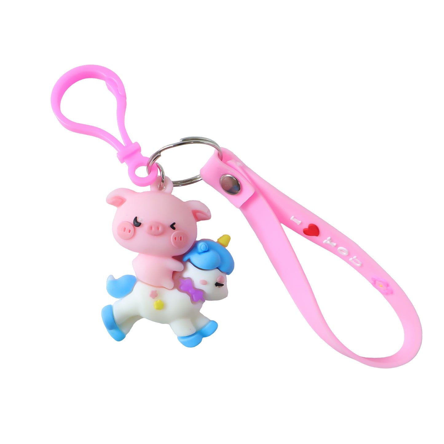 Cute Pig on Unicorn Cartoon Keychain (1 Pc) - Happy Price - Image 4