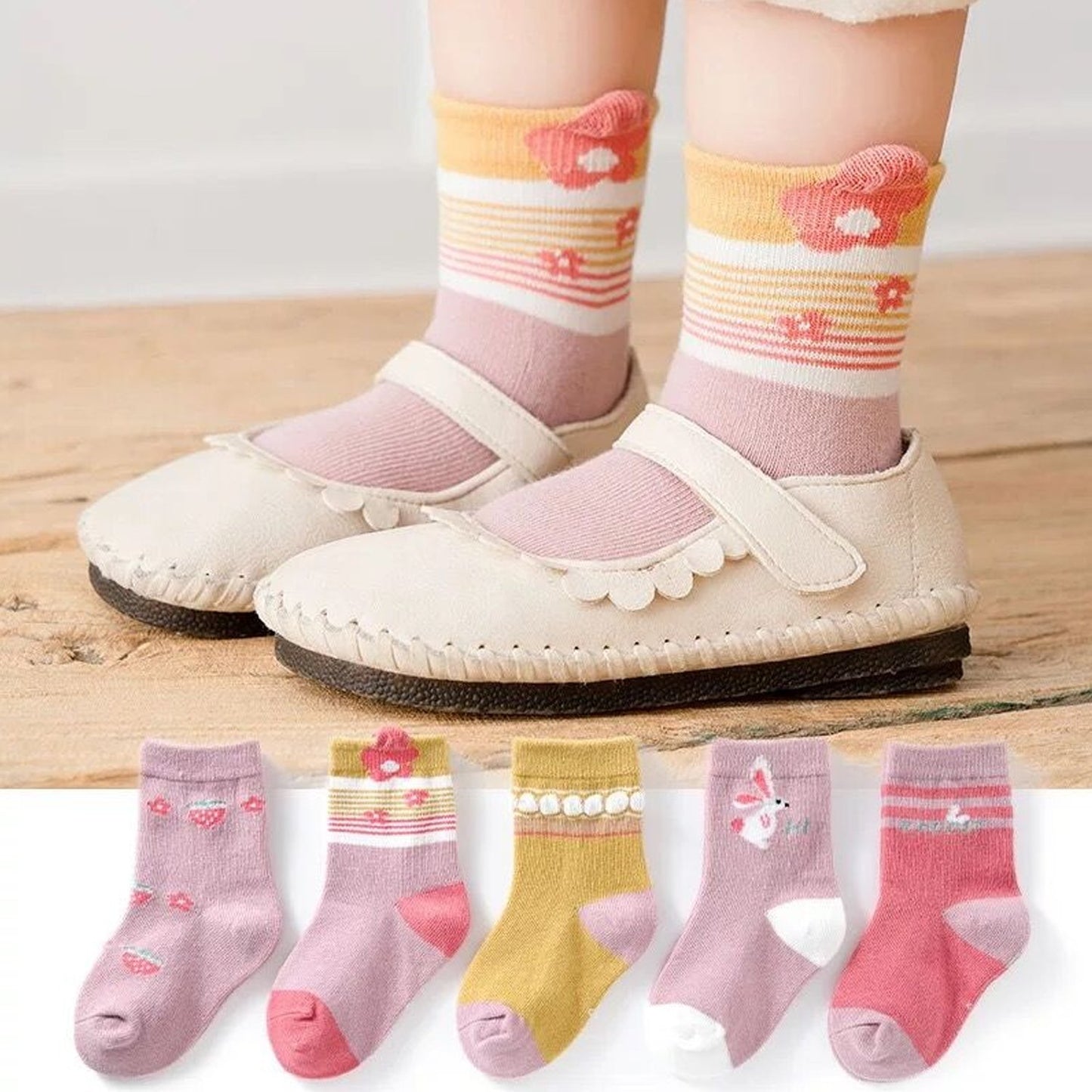 Kids' Soft & Breathable Cotton Socks - Pack of 3 Pairs - Happy Price - Image 5