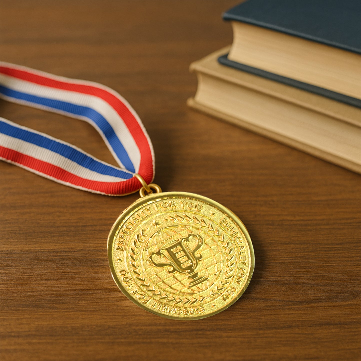 Gold Metal Medal With Tricolor Ribbon (1 Pc) - Happy Price - Image 4