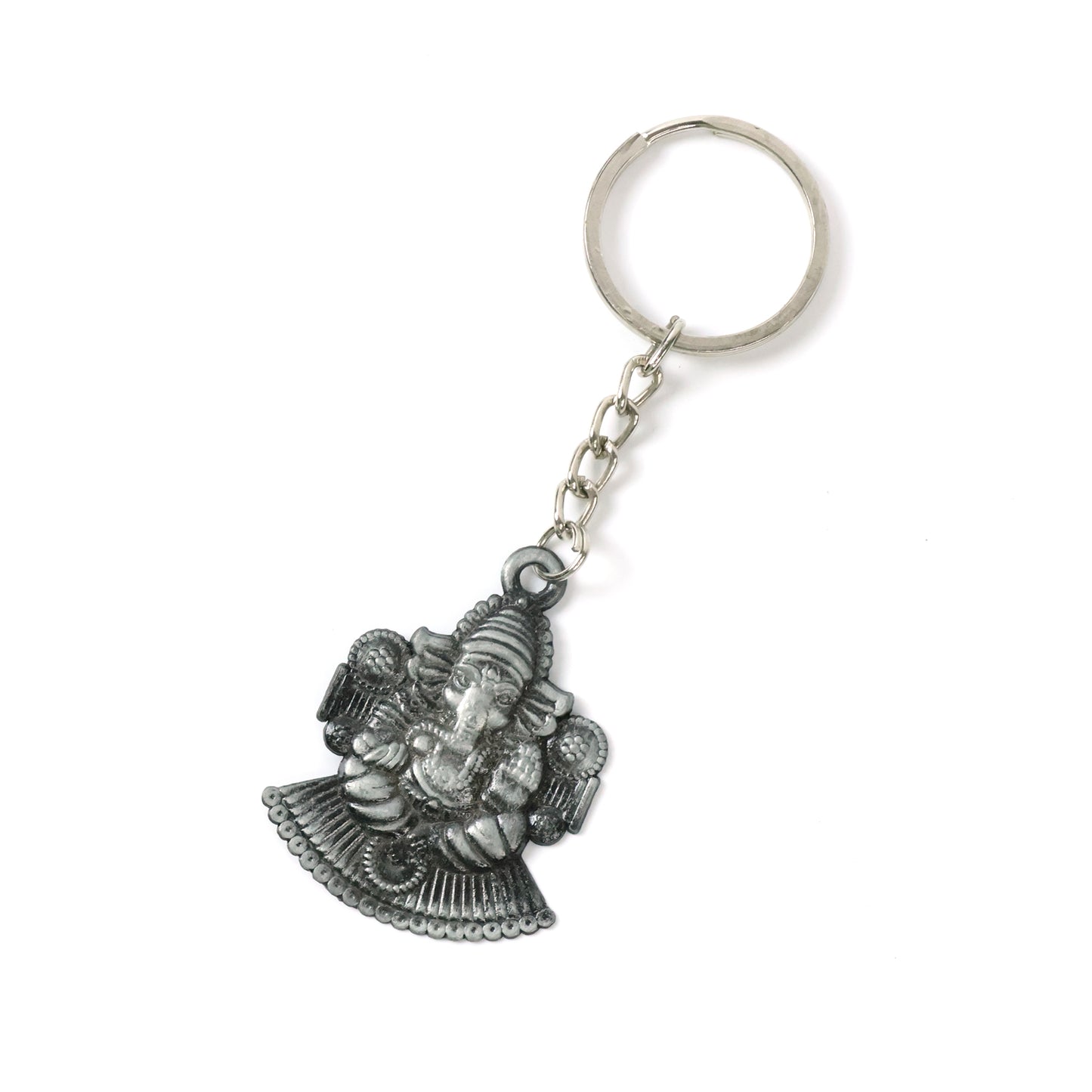 Lord Ganesha Sitting Design Metal Keychain (1 Pc) - Happy Price - Image 2